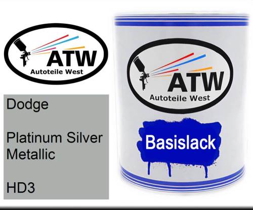 Dodge, Platinum Silver Metallic, HD3: 1L Lackdose, von ATW Autoteile West.